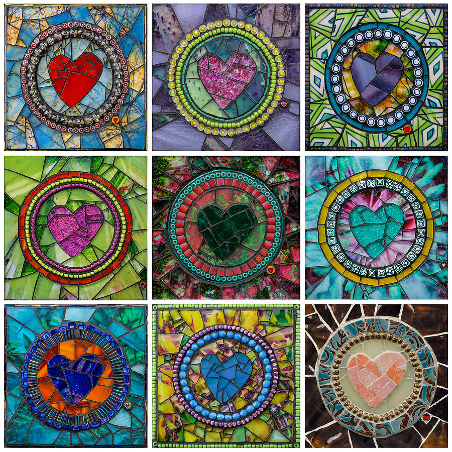 Signature Hearts Glass Art by Cherie Bosela