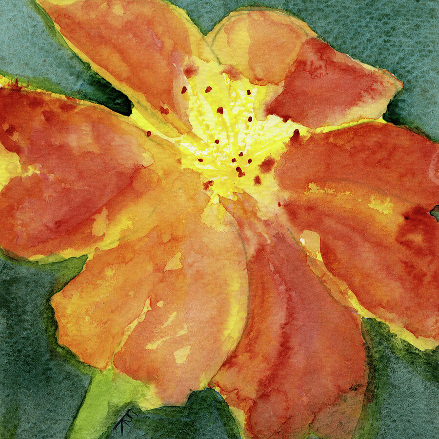 Signet Marigold October Birth Flower Painting By Elizabeth Reich