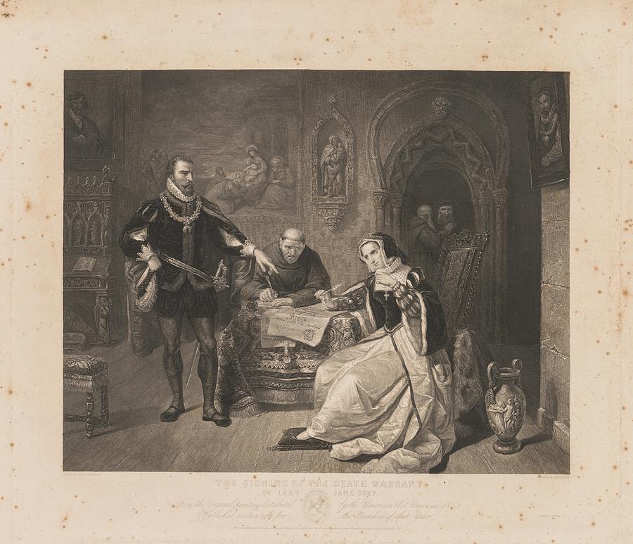 Abstract Painting - Signing of the Death Warrant of Lady Jane Grey Date unknown Charles Kennedy Burt American, 1823-1892 by Arpina Shop