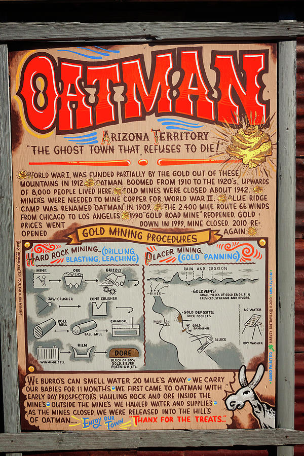 Mountain Photograph - Signs of Oatman #1 by Jack and Darnell Est