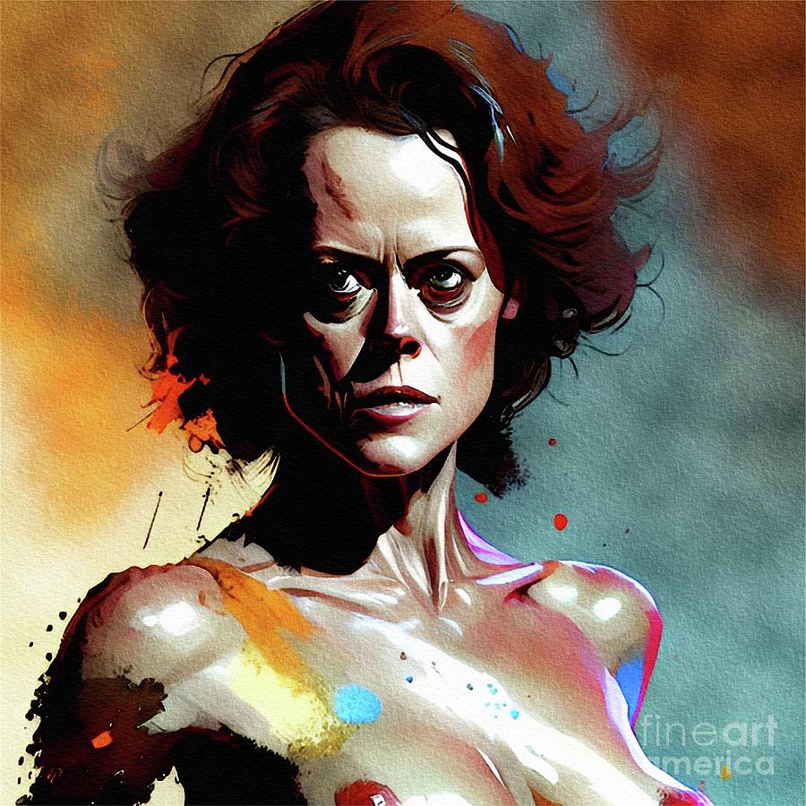 Sigourney Weaver, Actress Painting by Esoterica Art Agency - Pixels