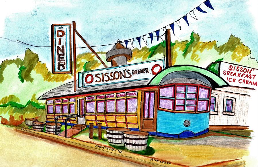 Siison,s Diner Drawing by Paul Meinerth