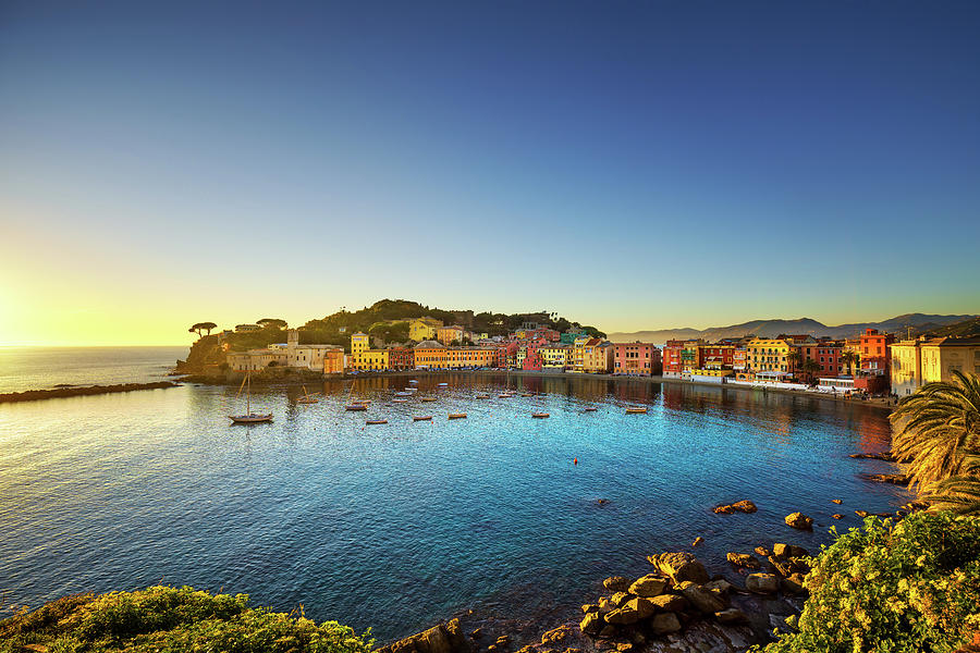 Silence bay at sunset. Sestri Levante Photograph by Stefano Orazzini