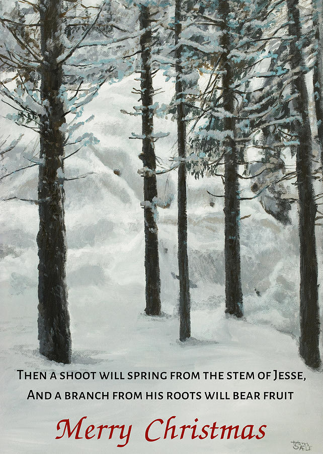 Silence - Christmas card version Painting by Hans Egil Saele