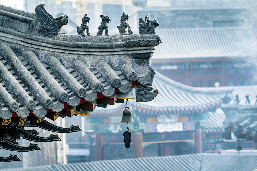 Silent Guardians - The Timeless Roofscape of Tianjin Temple Photograph by Benoit Bruchez