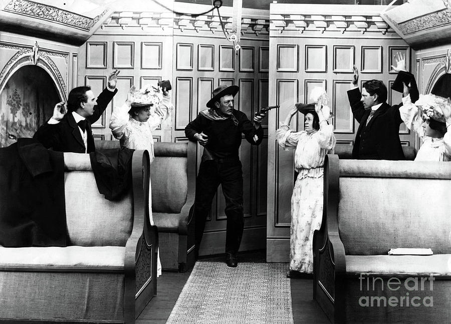 Silent Movie Train Robbery Scene Photograph by Sad Hill - Bizarre Los Angeles Archive