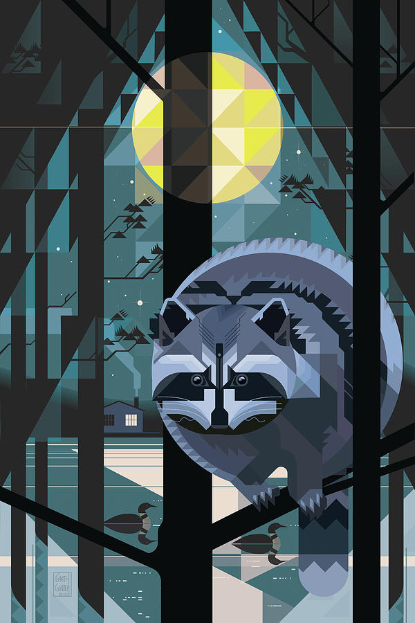 Silent Night Raccoon Digital Art by Garth Glazier