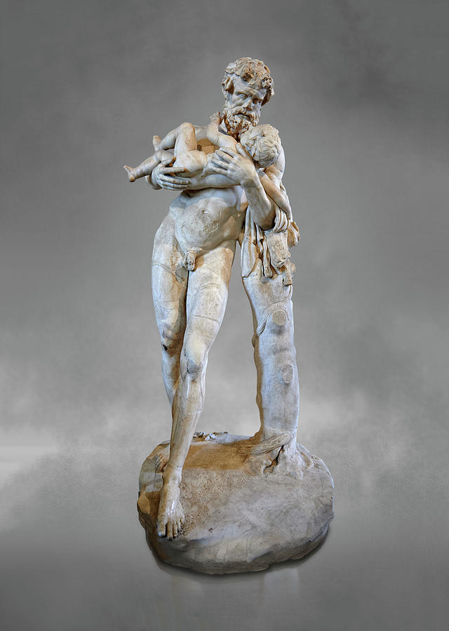 Silenus and The Child Roman Statue - Louvre Museum Paris Photograph by Paul E Williams