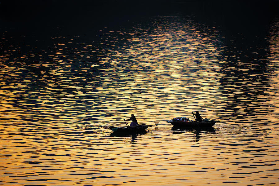 Silhouette boats Photograph by Bill Cubitt