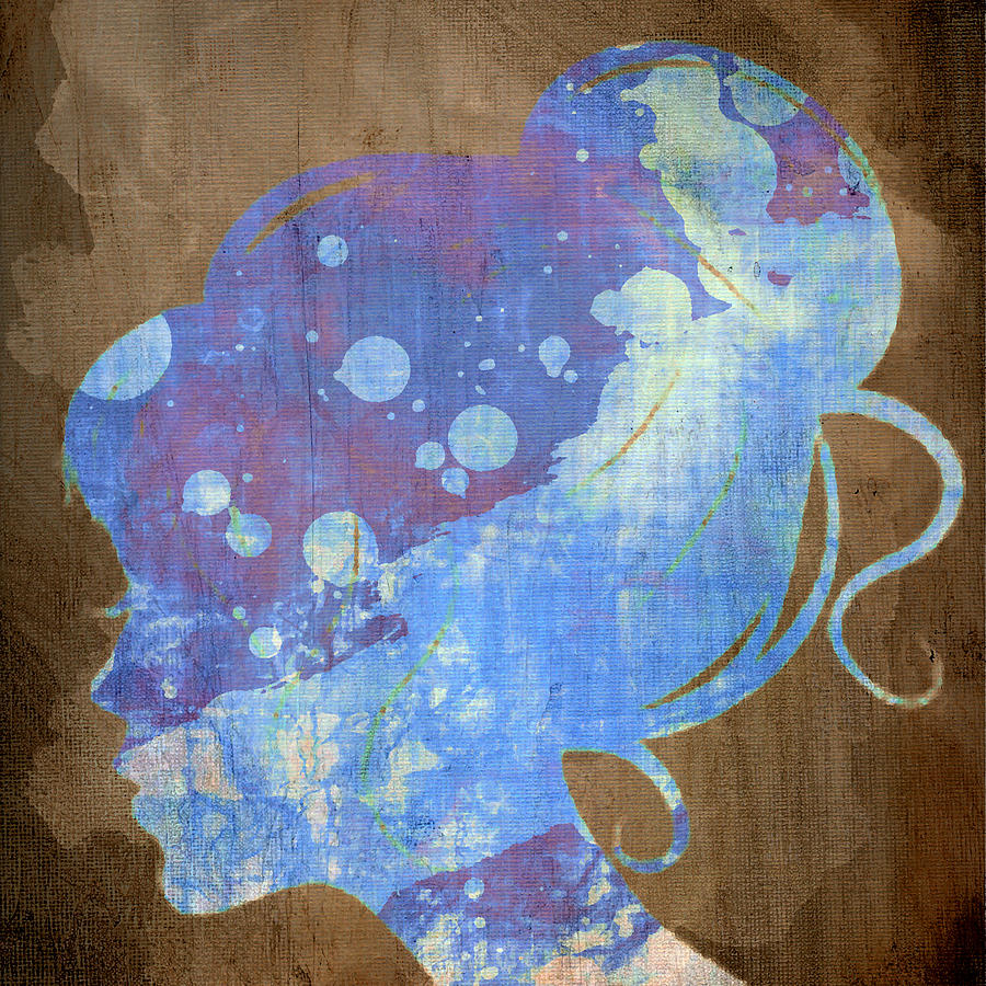 Portrait Digital Art - Silhouette in Blue by Andrea Barbieri