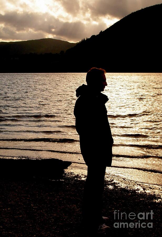 Silhouette in the Sunset at Ullswater 2 Photograph by Joan-Violet Stretch