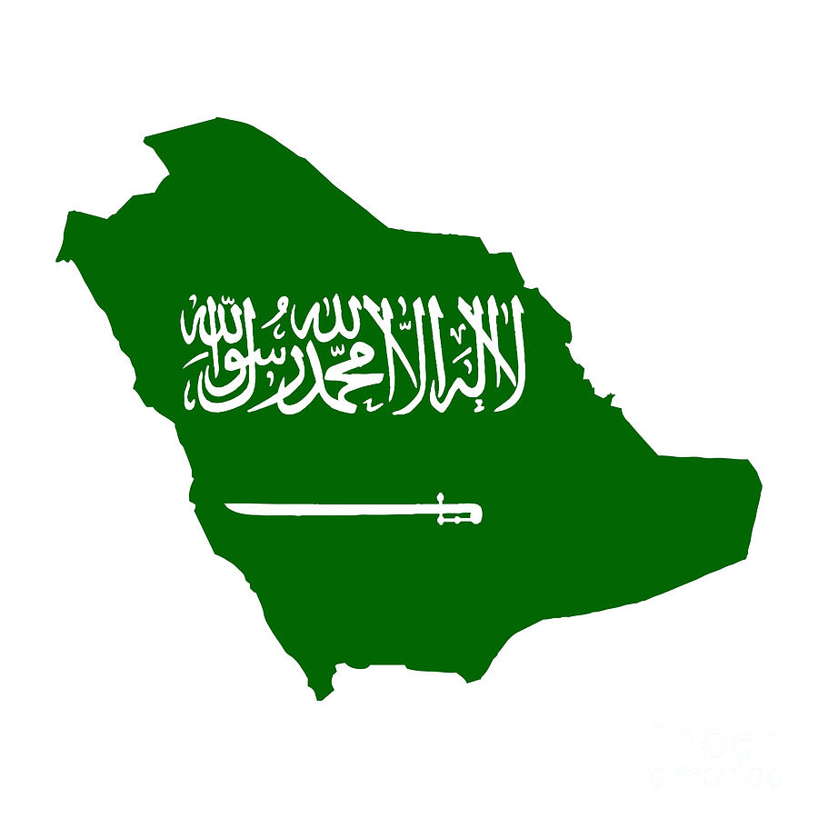 Silhouette Map of Saudi Arabia With Flag Digital Art by Bigalbaloo ...