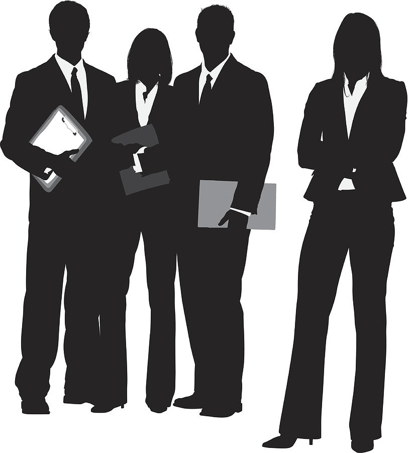 Silhouette of a business team Drawing by 4x6