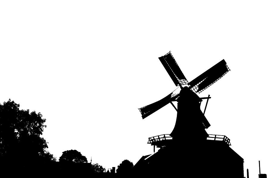 Silhouette of a dutch windmill Photograph by Fabiano Di Paolo