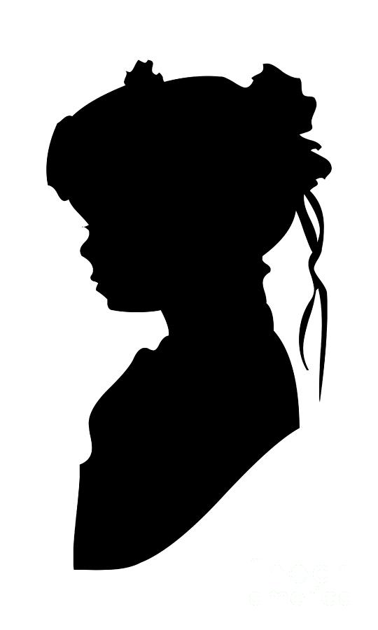 Silhouette of a Victorian Child Digital Art by Rose Santuci-Sofranko