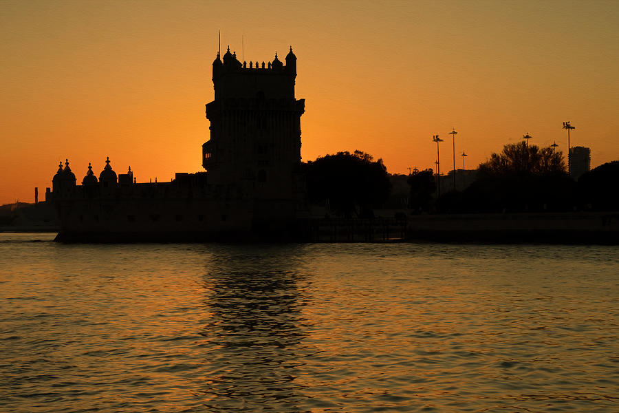 Silhouette of Belem Tower Photograph by Betty Eich