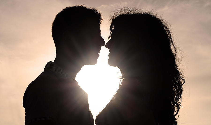 Silhouette of boy and girl romantic Photograph by Rui Almeida Fotografia