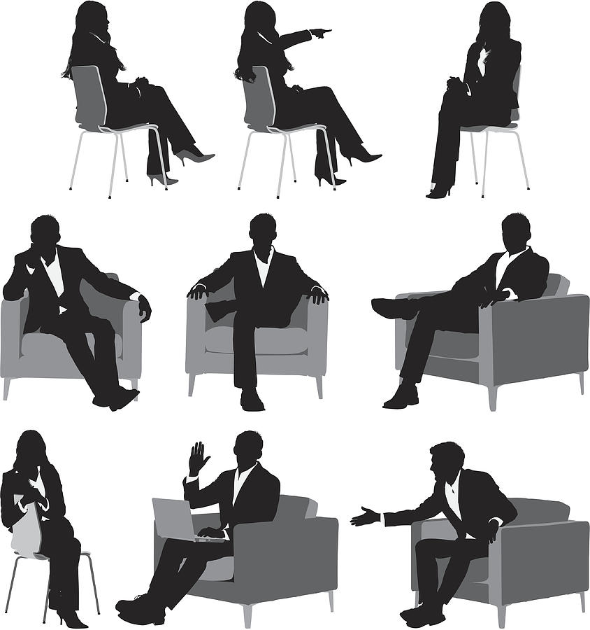 Silhouette of business executives Drawing by 4x6