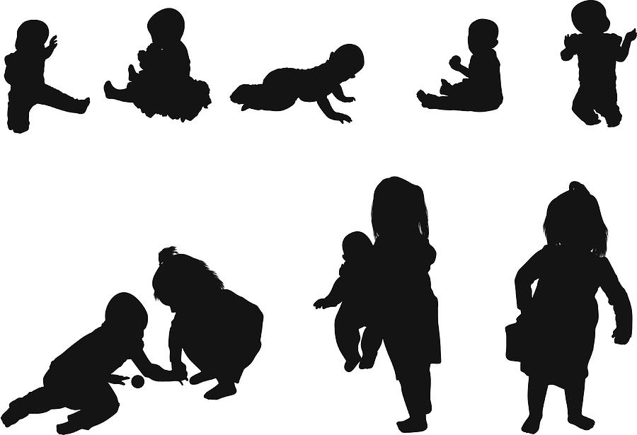 Silhouette of children Drawing by 4x6