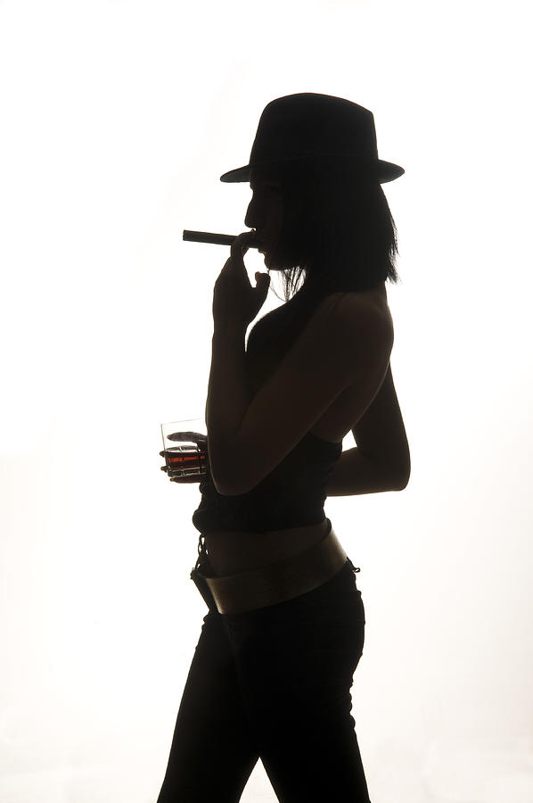 Silhouette Of Smoking Woman Photograph by 1001nights