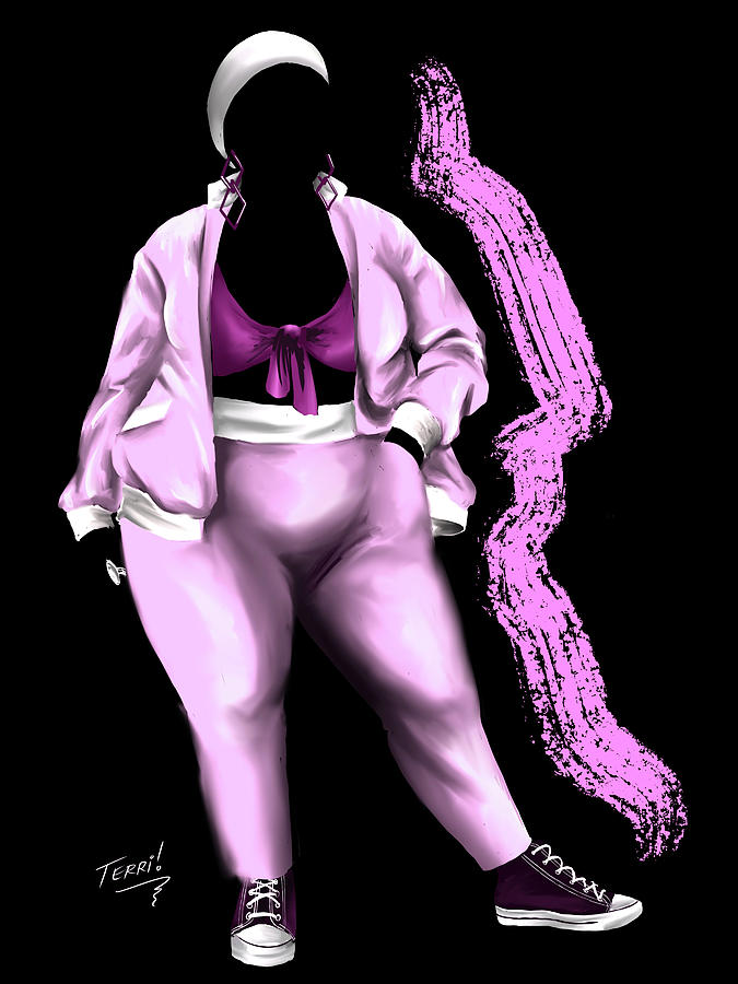 Silhouette Swag - Pink Digital Art by Terri Meredith