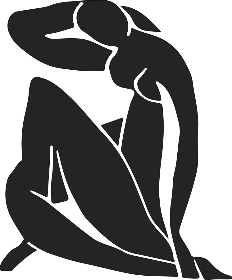 Vintage Drawing - Silhouette Vintage Drawing Of A Naked Girl, Sexy Girl Clip Art, Sexy Girl SVG, Stripper Girl SVG by Mounir Khalfouf
