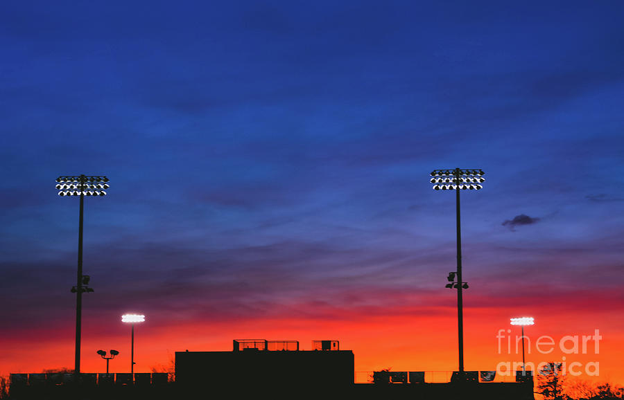 Silhouette with high school stadium -Georgia Photograph by Adrian De Leon Art and Photography