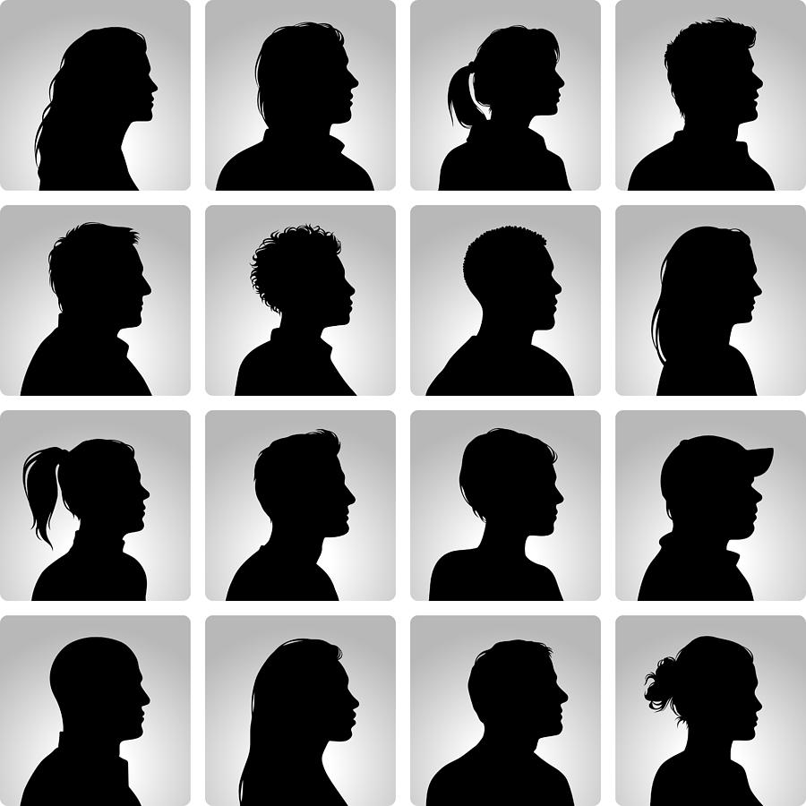 Silhouettes Heads Set Drawing by Edge69