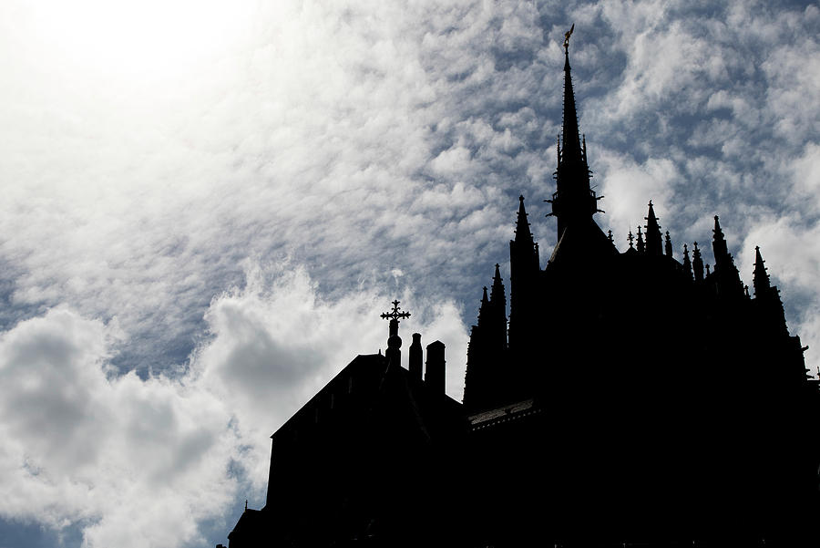 Silhouettes of Mont St Michel Photograph by Marylou Badeaux