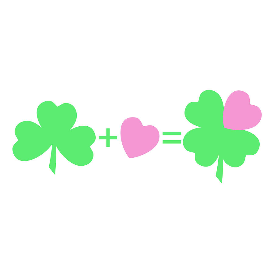 Happy Digital Art - Heart of a 4-leaf clover by Elena Sysoeva Happy Digital Art - Heart of a 4-leaf clover by Elena Sysoeva