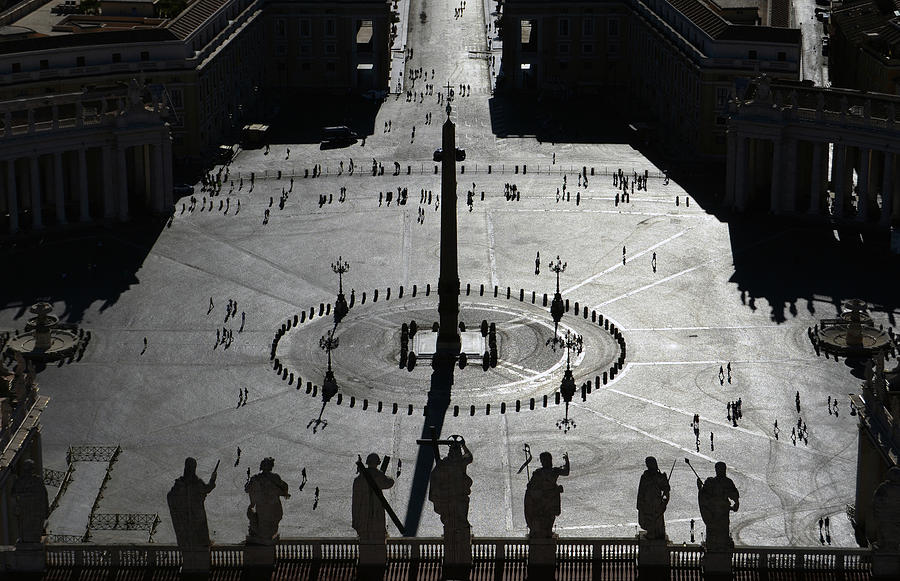 Silhouettes on St. Peters Square Vatican City Rome Italy Photograph by Shawn OBrien
