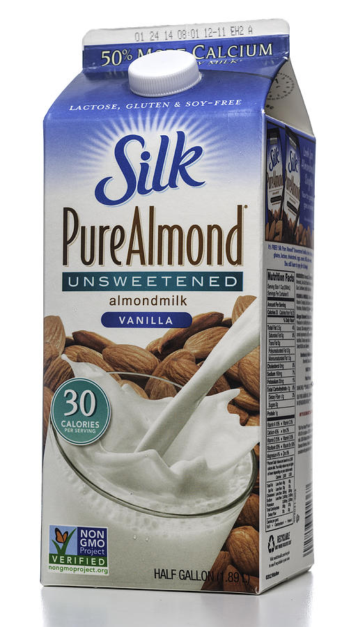 Silk Pure Almond Unsweeetened vanilla milk carton Photograph by Jfmdesign