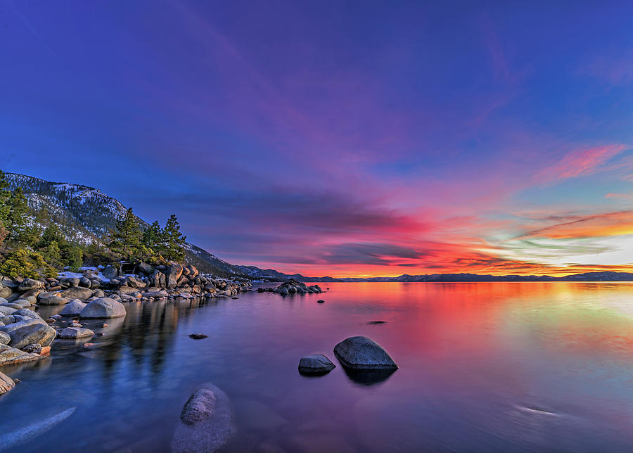 Silk Sunset, Lake Tahoe Photograph by Martin Gollery