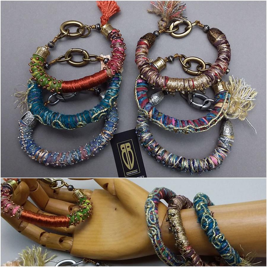 Silk Wrapped Bracelets  Jewelry by Brenda Berdnik