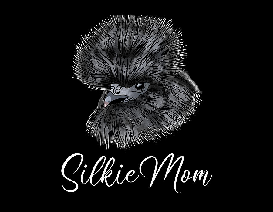 Silkie Mom Adorable Silkies Chicken Illustration Digital Art by