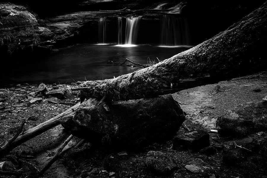 Silky Black And White Waterfall Hocking Hills Photograph by Dan Sproul
