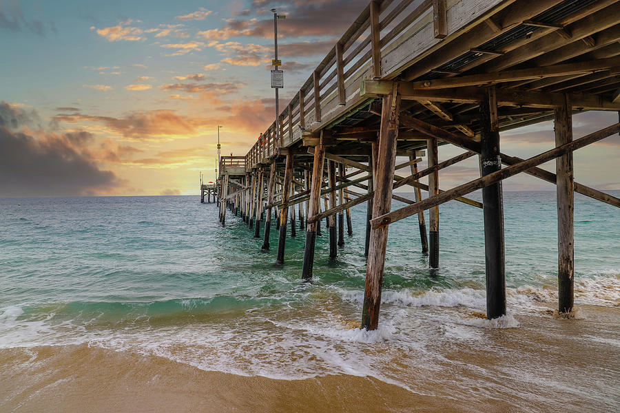 Silky Sands at Sunset Under the Pier Photograph by Marcus Jones