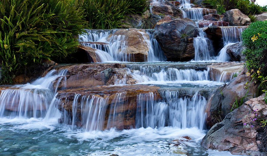 Silky Waterfalls with Bubble Fine Art Photograph Photograph by Jerry Cowart