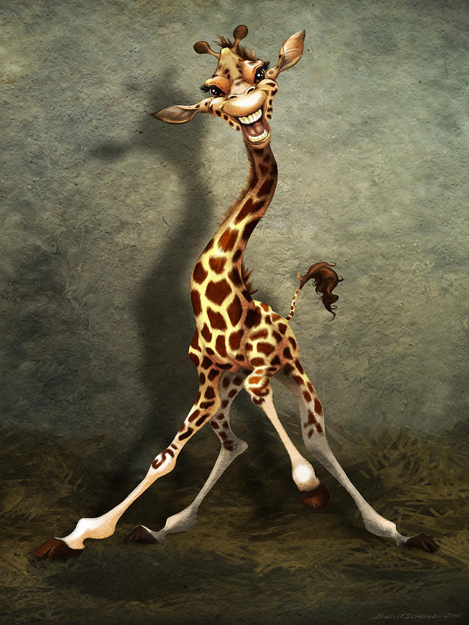 Silly Giraffe Digital Art by Birg Schulz | Fine Art America