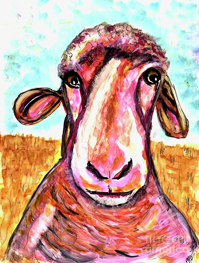 Silly Sheep painting  Painting by Patty Donoghue