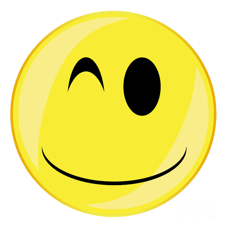 Silly Smile Face Button Isolated Digital Art by Bigalbaloo Stock - Fine ...