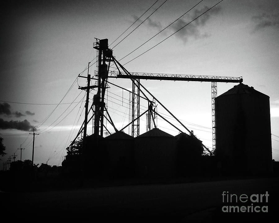 Texas Forgotten - Silo at Sunset BW Photograph by Chris Andruskiewicz