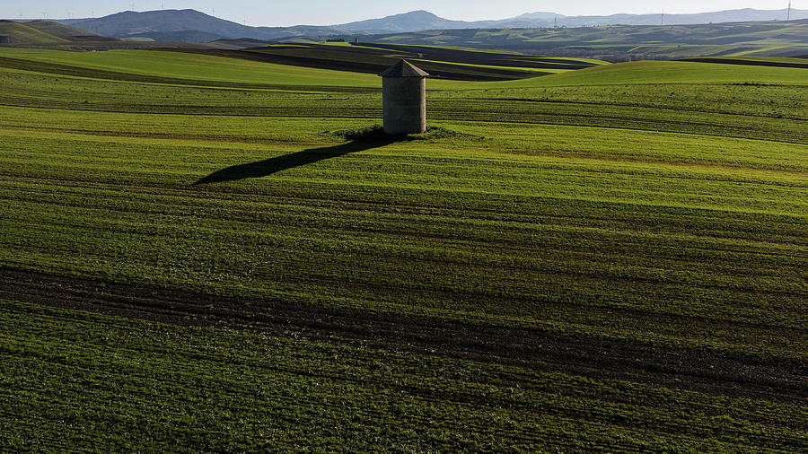 Silo In Countryside Of Italy At Sunset Photograph