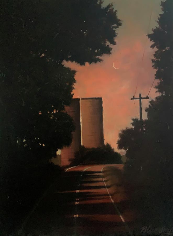 Silo Moon Painting by Blue  Sky