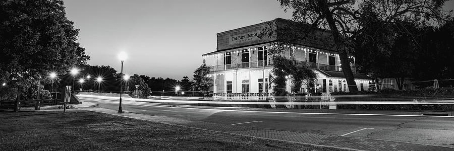 Siloam Springs Arkansas Cityscape And Park House Monochrome Panorama Photograph by Gregory Ballos