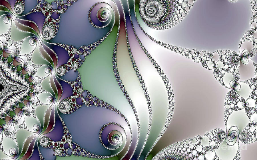 Silver and Jewels  Digital Art by Elaine Manley