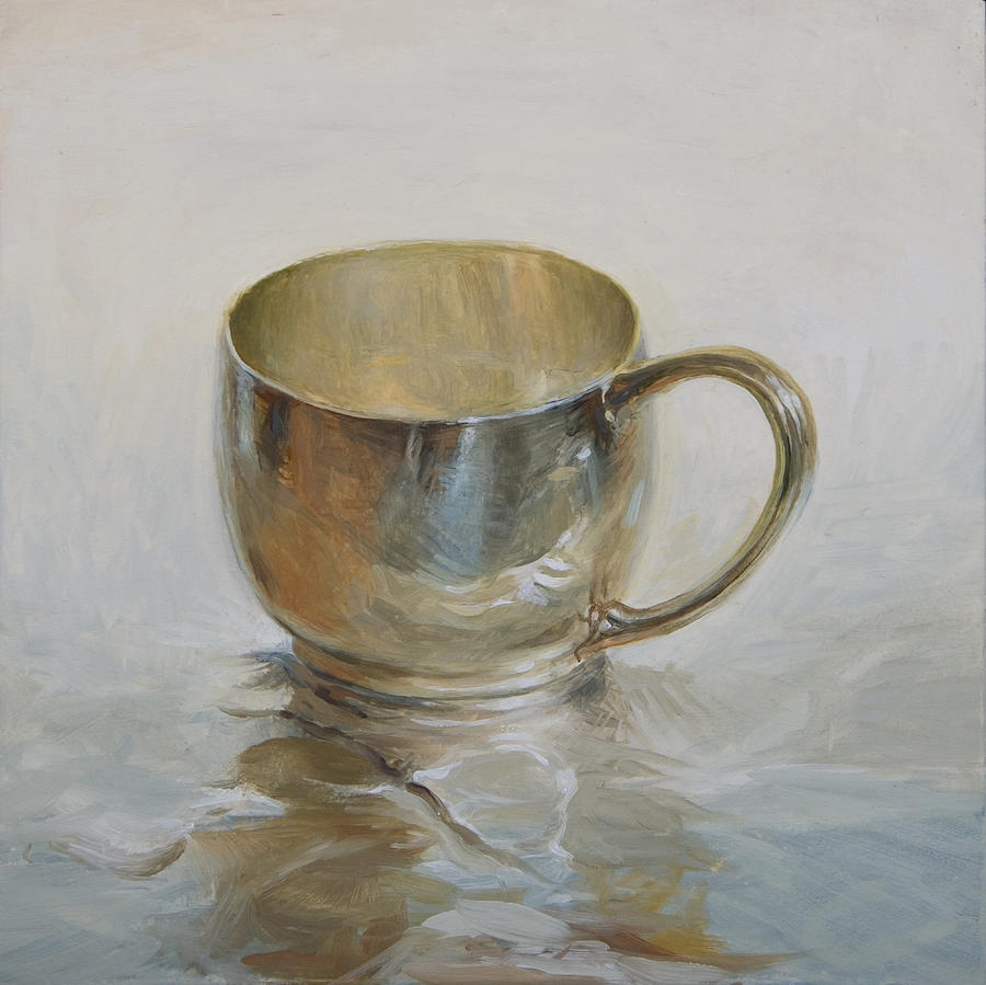 Silver Babys Cup On Tin Foil Painting by Hone Williams