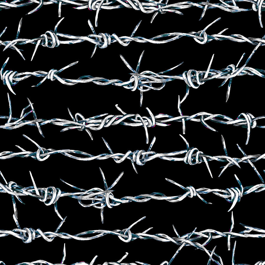 Silver barbed wire seamless pattern Drawing by Julien - Fine Art America