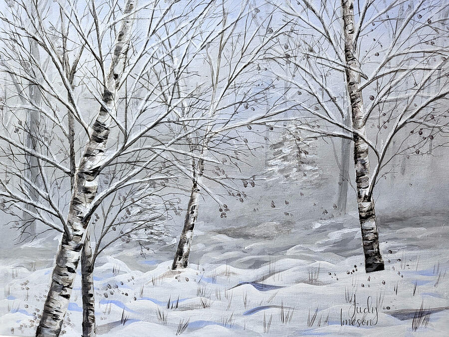 Silver Birch Painting by Judy Imeson