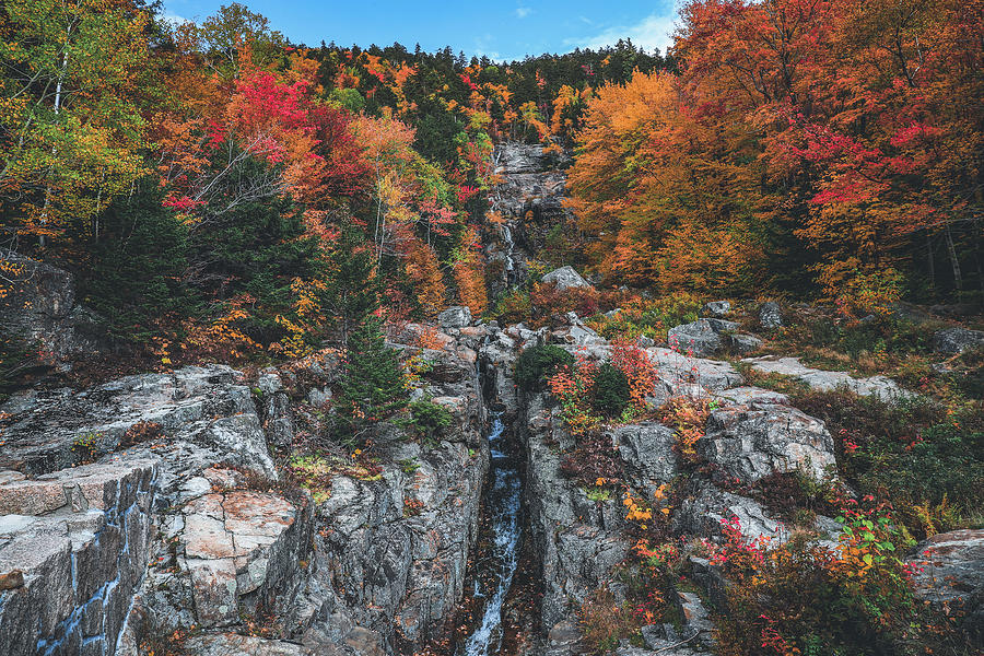 Silver Cascade Crawford Notch Autumn 2022 Photograph by Dan Sproul
